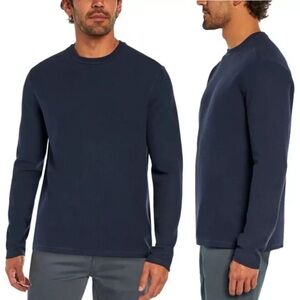 Banana Republic Navy Textured Double Knit Crew Pullover, Size L